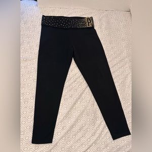 Pink Victoria Secret Sequin Yoga Pants L
